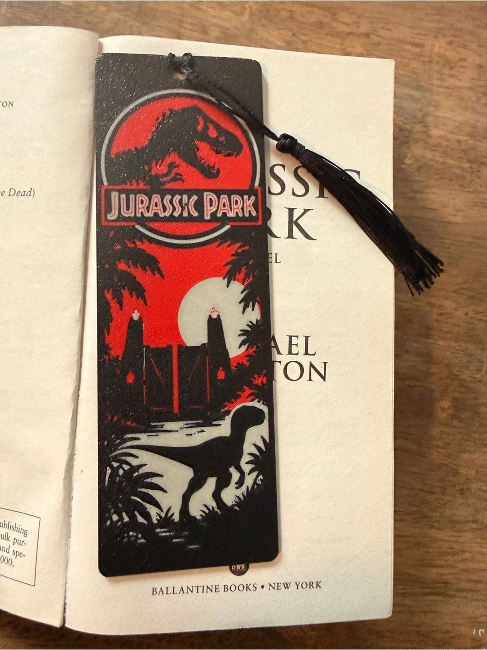 Black & Red Bookmark with Tassel